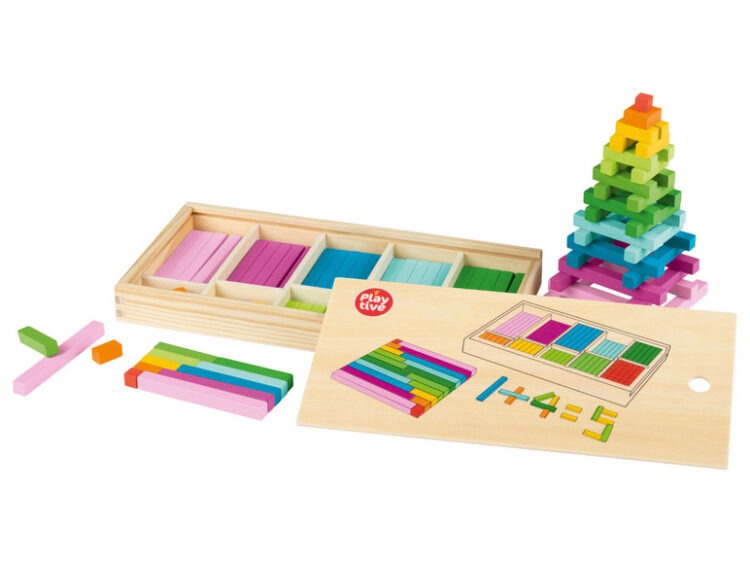 Playtive Dřevěná výuková hra Montessori - počítán