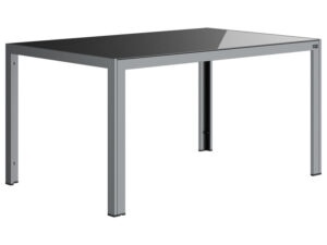 LIVARNO home Hliníkový stůl se skleněnou deskou Houst (hliník#obdélníkový#zahradní stůl#4 osoby#ano)